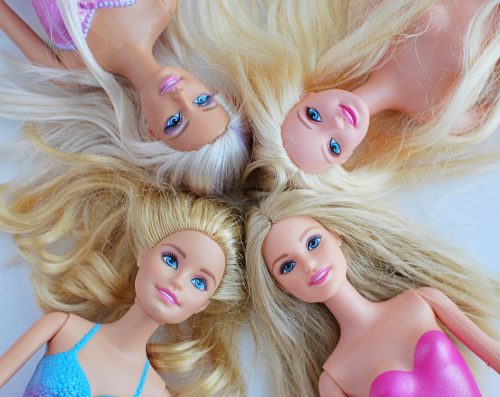 Vilnius, Lithuania, May 14, 2018: Barbie dolls with blonde hair. - Image