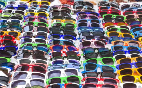 Table of Cheap Sunglasses {Checkout Counter}