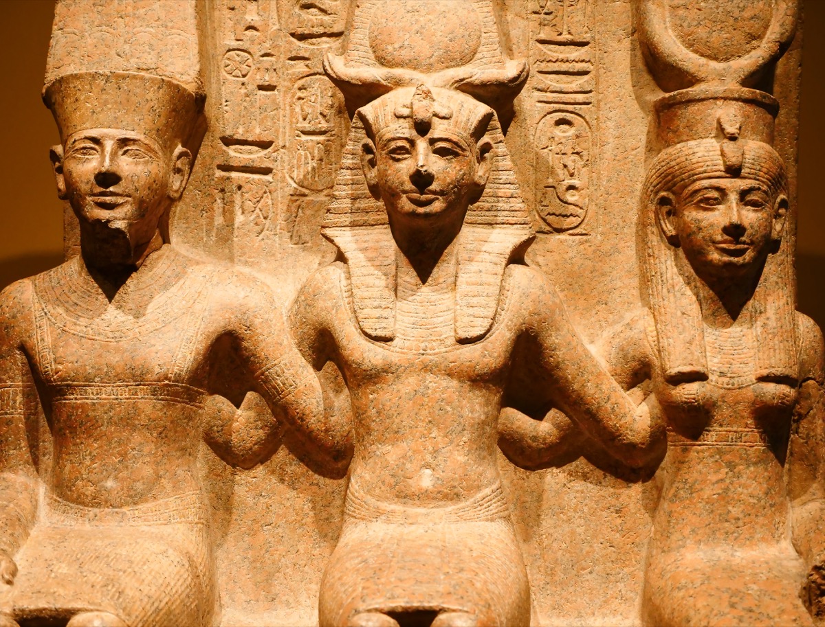 Statues of Egyptian gods Amun