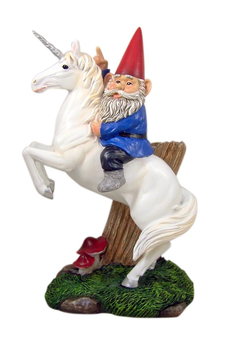 Gnome on a Unicorn {Ugly Lawn Decorations}