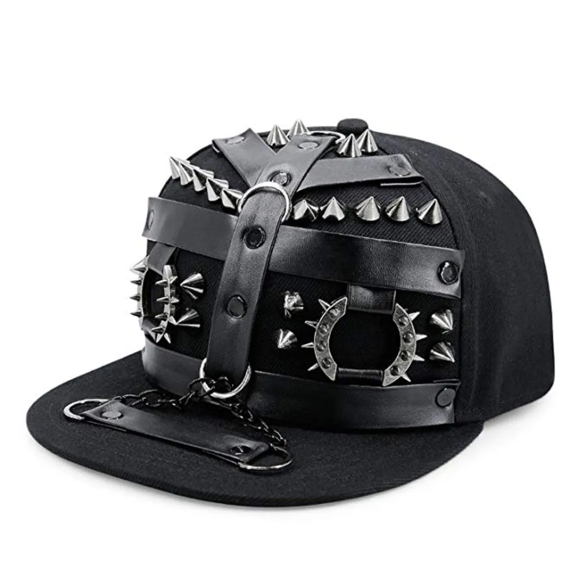 a black hat locks, bullets, and chain belts