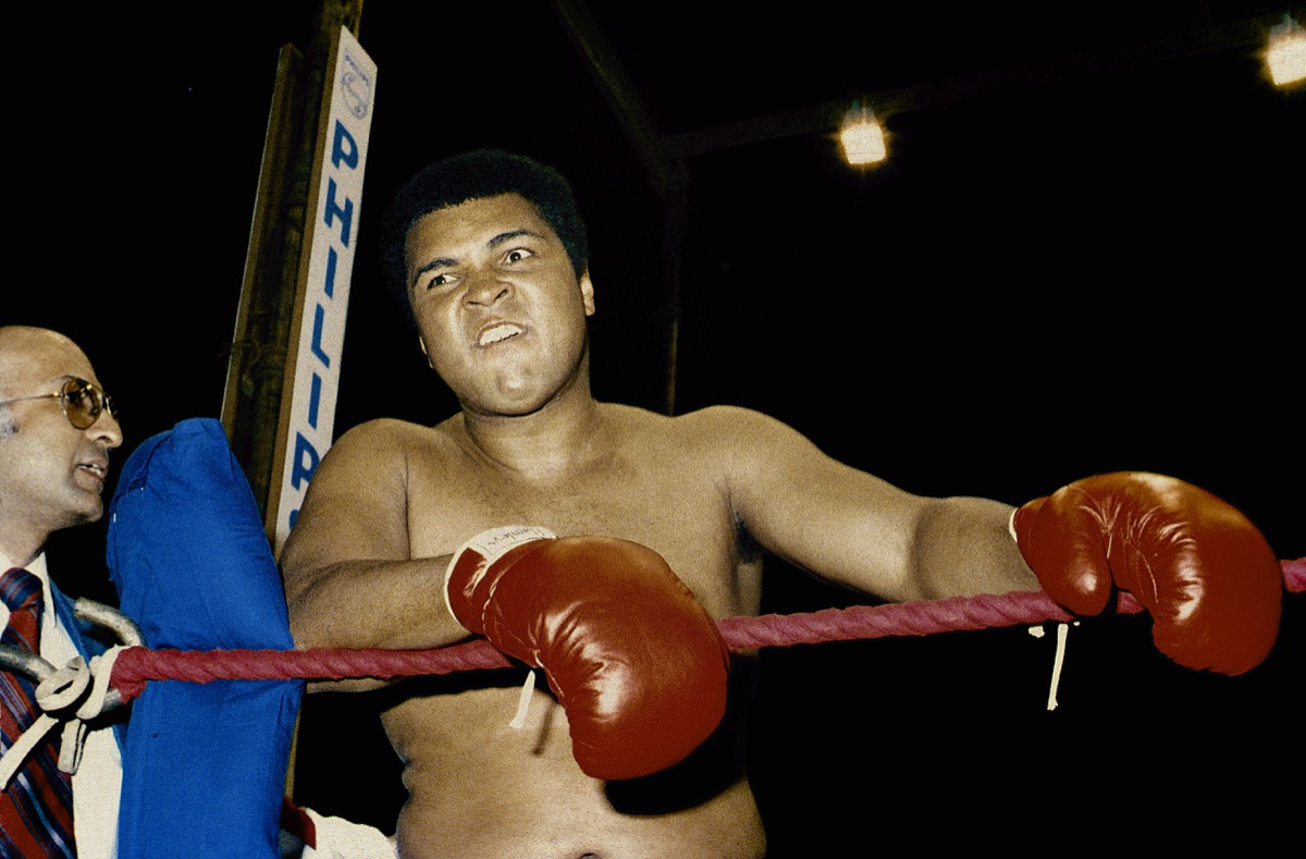 Manila, Philippines, September, 1975 Muhammad Ali clowning around during training for "The Thrilla in Manila"