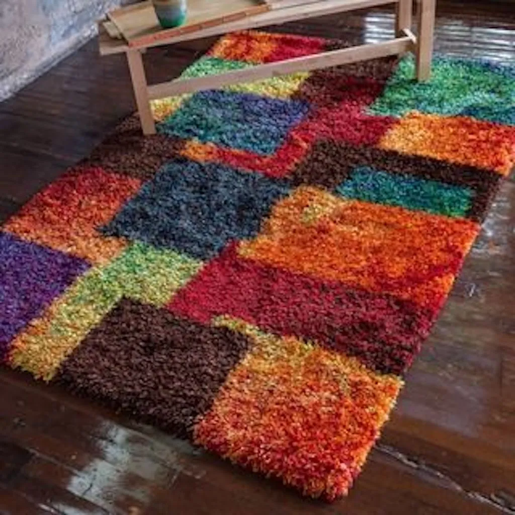 Multicolored checkerboard rug ugly carpets