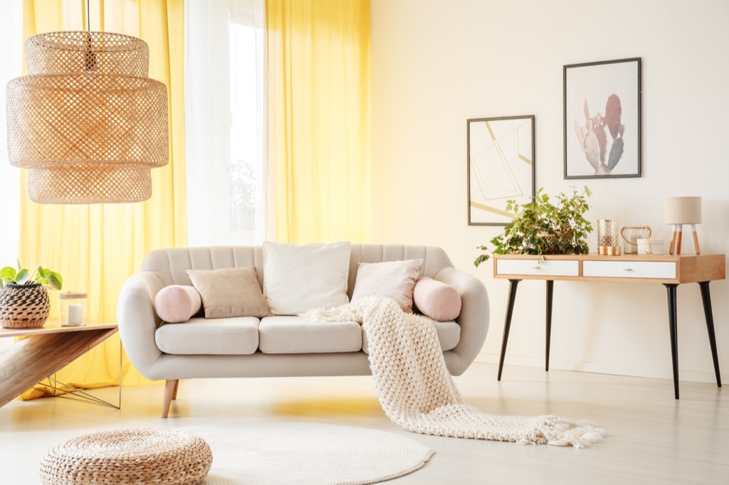 Pink Couch in a Bright Living Room {Ikea Shopping Tips}