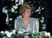 Princess Diana, the Princess of Wales, wearing a Bruce Oldfield dress. Image shot 03/1985.