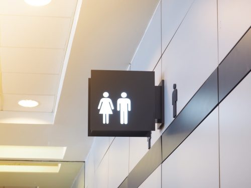 bathroom sign in hospital