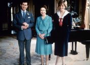 Prince Charles, Queen Elizabeth, Princess Diana in June 1987
