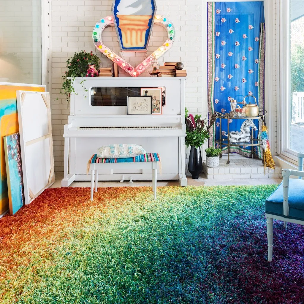 Rainbow Shag Rug ugly carpets