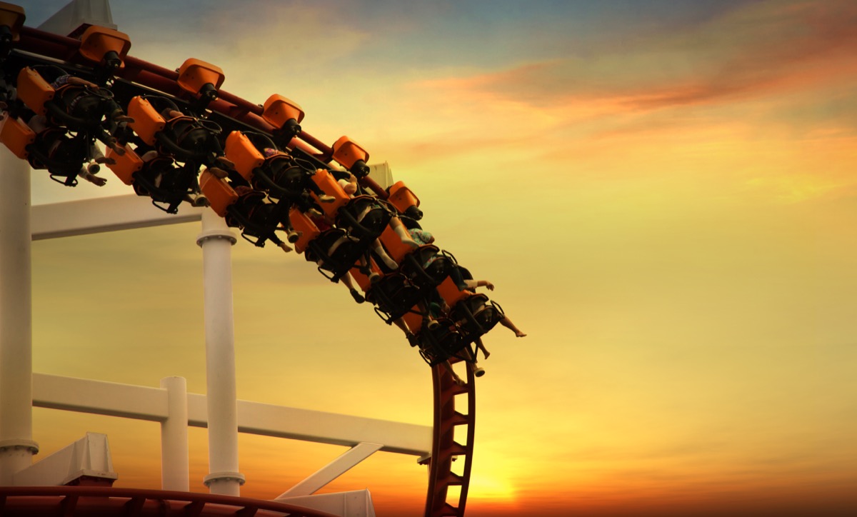 roller coaster at sunset, date night ideas