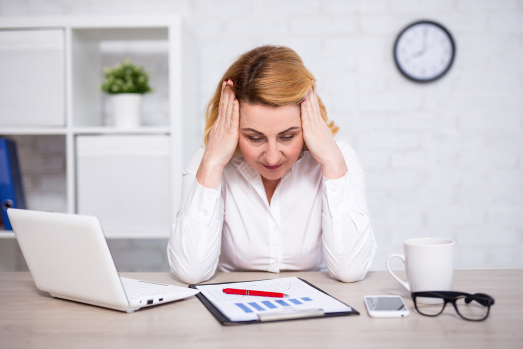 woman stressed by work