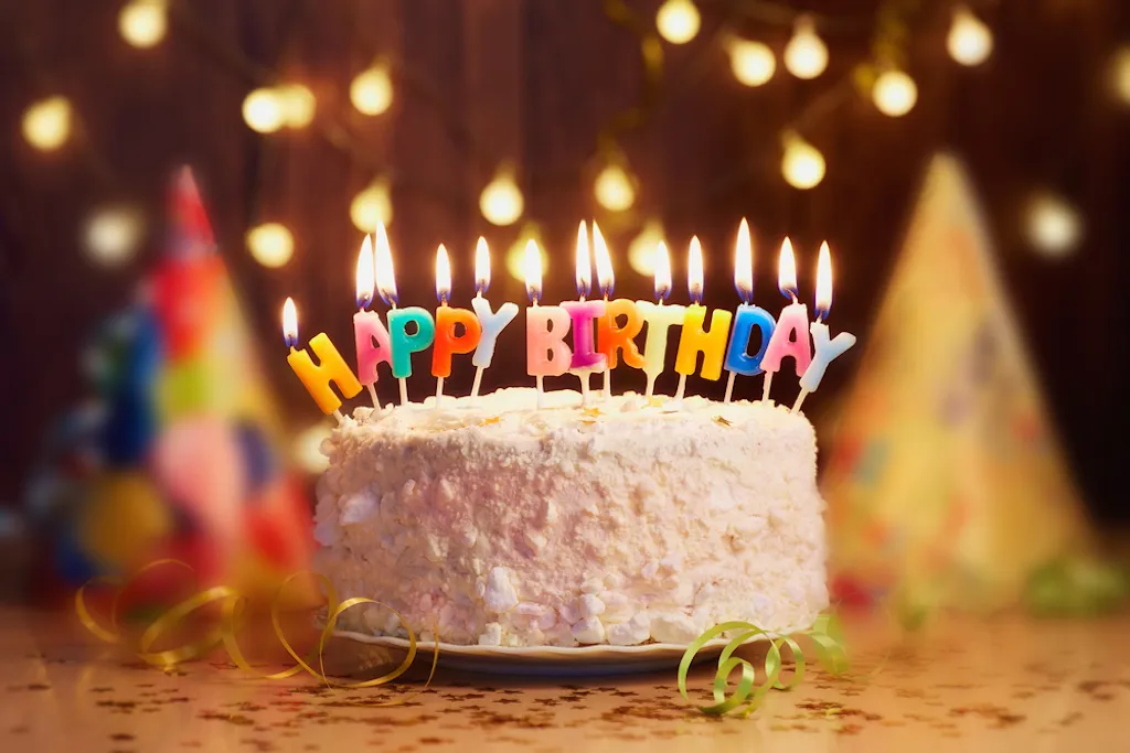 birthday cake with candles, best birthday puns jokes 