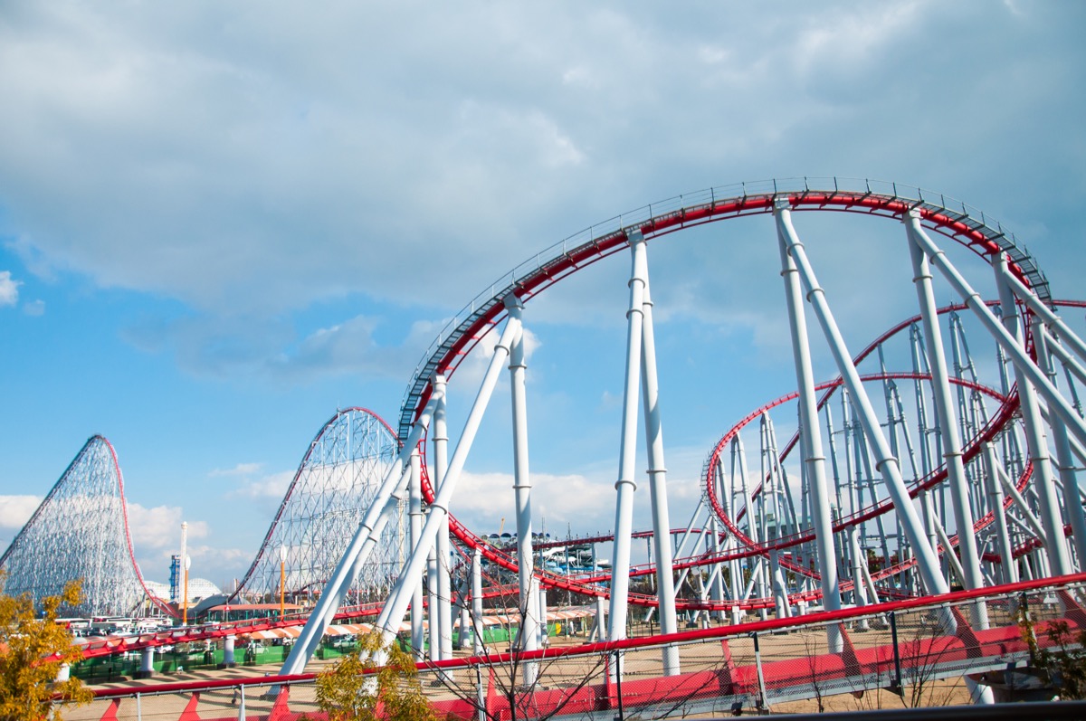 The steel dragon roller coaster in Japan