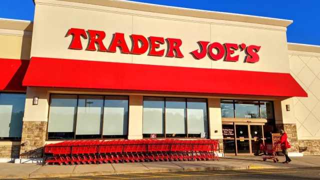 Trader Joe's discount retailer storefront, shopping carts - Saugus, Massachusetts USA
