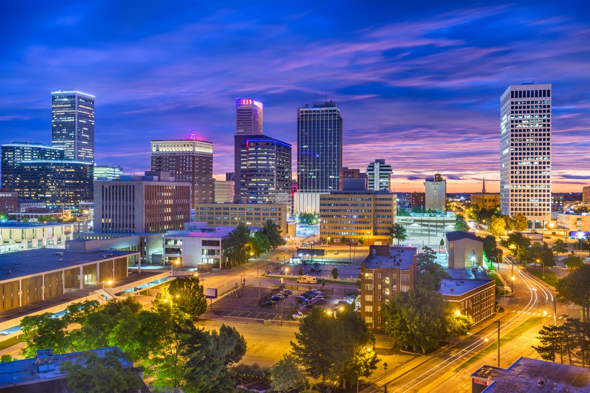 Tulsa, Oklahoma, at twilight.