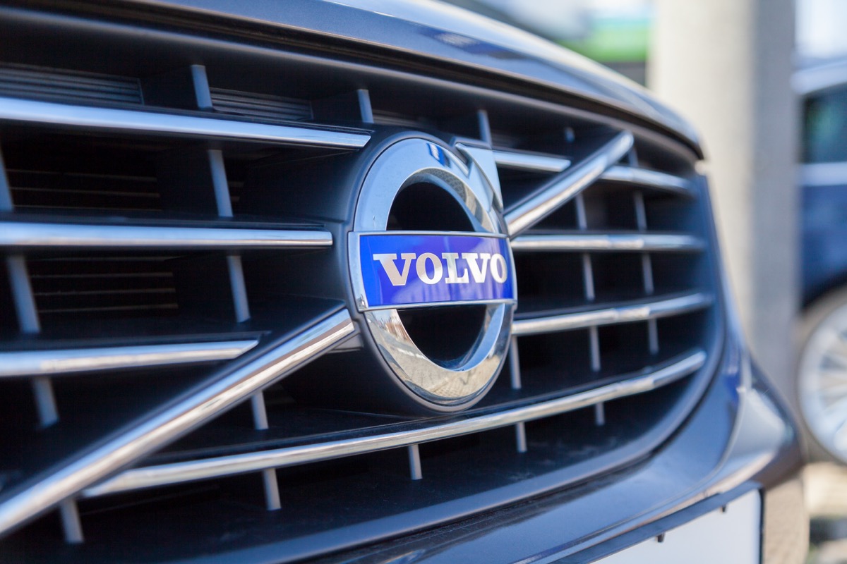 Volvo logo on front grill