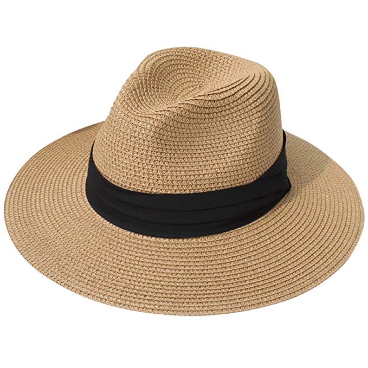 Lanzom Women Wide Brim Straw Panama Roll up Hat Fedora Beach Sun Hat UPF50+ from Amazon