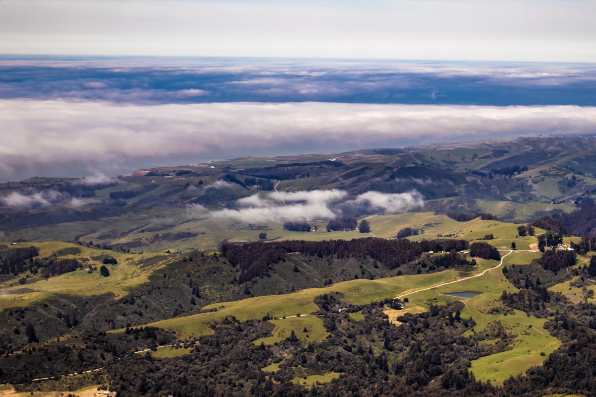 Clouds Hang Low over the Rolling Hills of Portola Valley outside of Silicon Valley, California, USA - Image