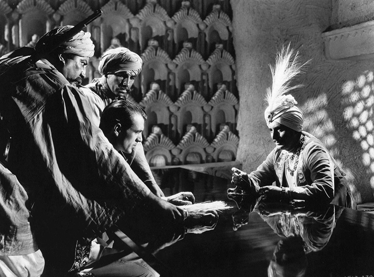Gary Cooper and Douglass Dumbrille in The Lives of a Bengal Lancer (1935)