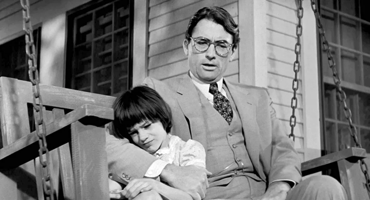 Gregory Peck and Mary Badham in To Kill a Mockingbird (1962)