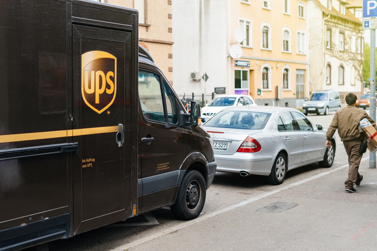 ups worker and truck in Germany