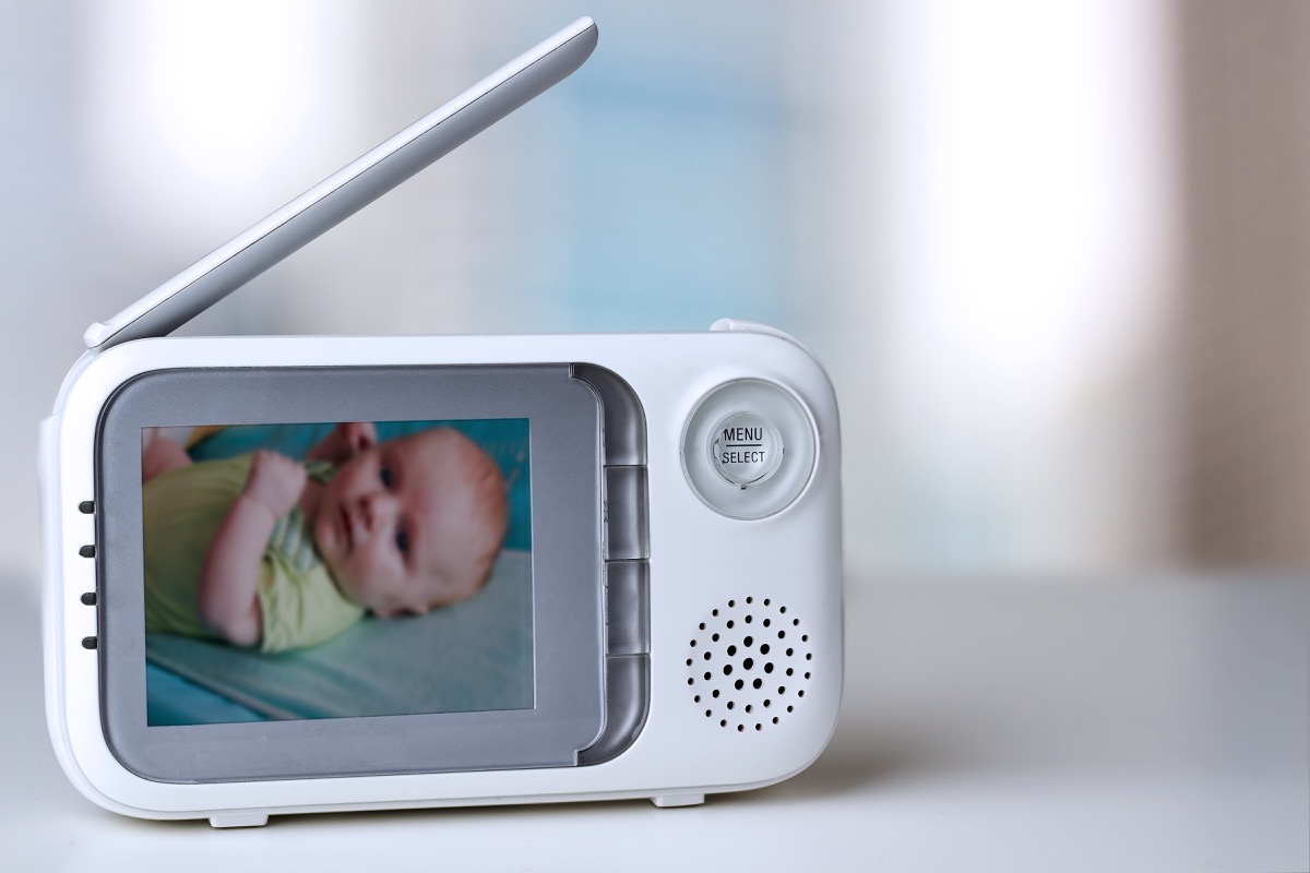 The closeup baby monitor for security of the baby, how parenting has changed