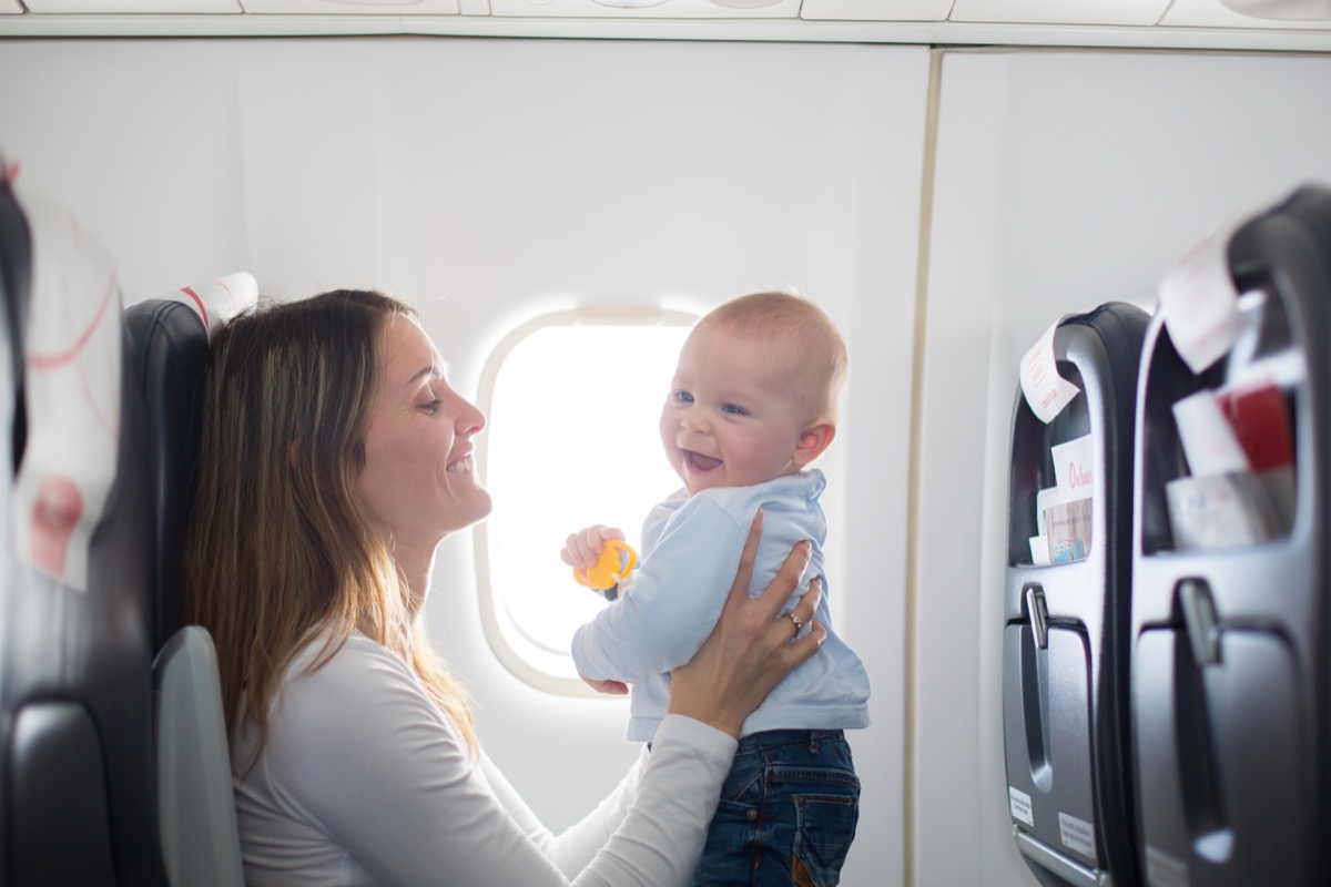 Baby on plane book cheap flights