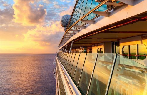 cruise deck during sunset