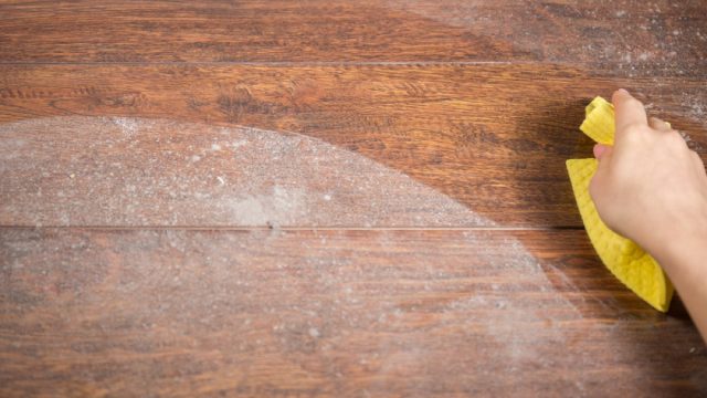 dusting wood surface, second uses for cleaning products