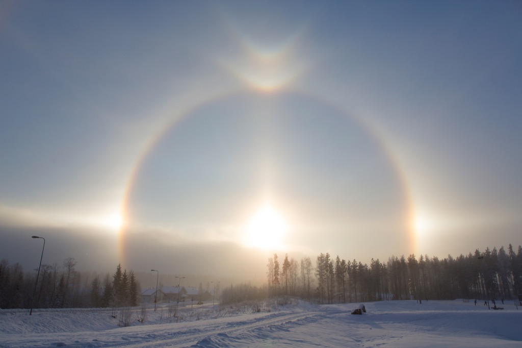 Halo in sky Finland photos of rare events