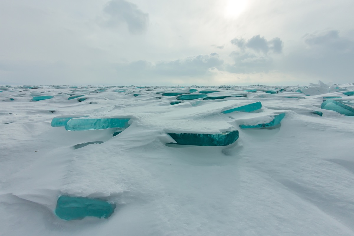 Lake Baikal Russia Turquoise Ice 