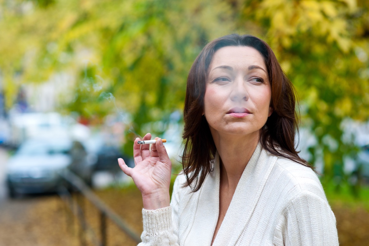 mature woman smoking