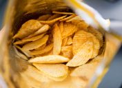 open ruffle potato chip bag