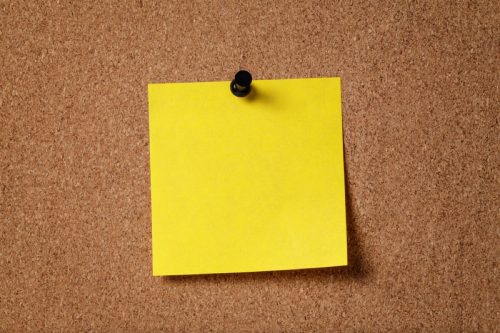 yellow post it note 