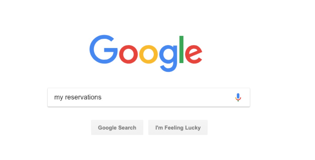 google reservations search - google tricks