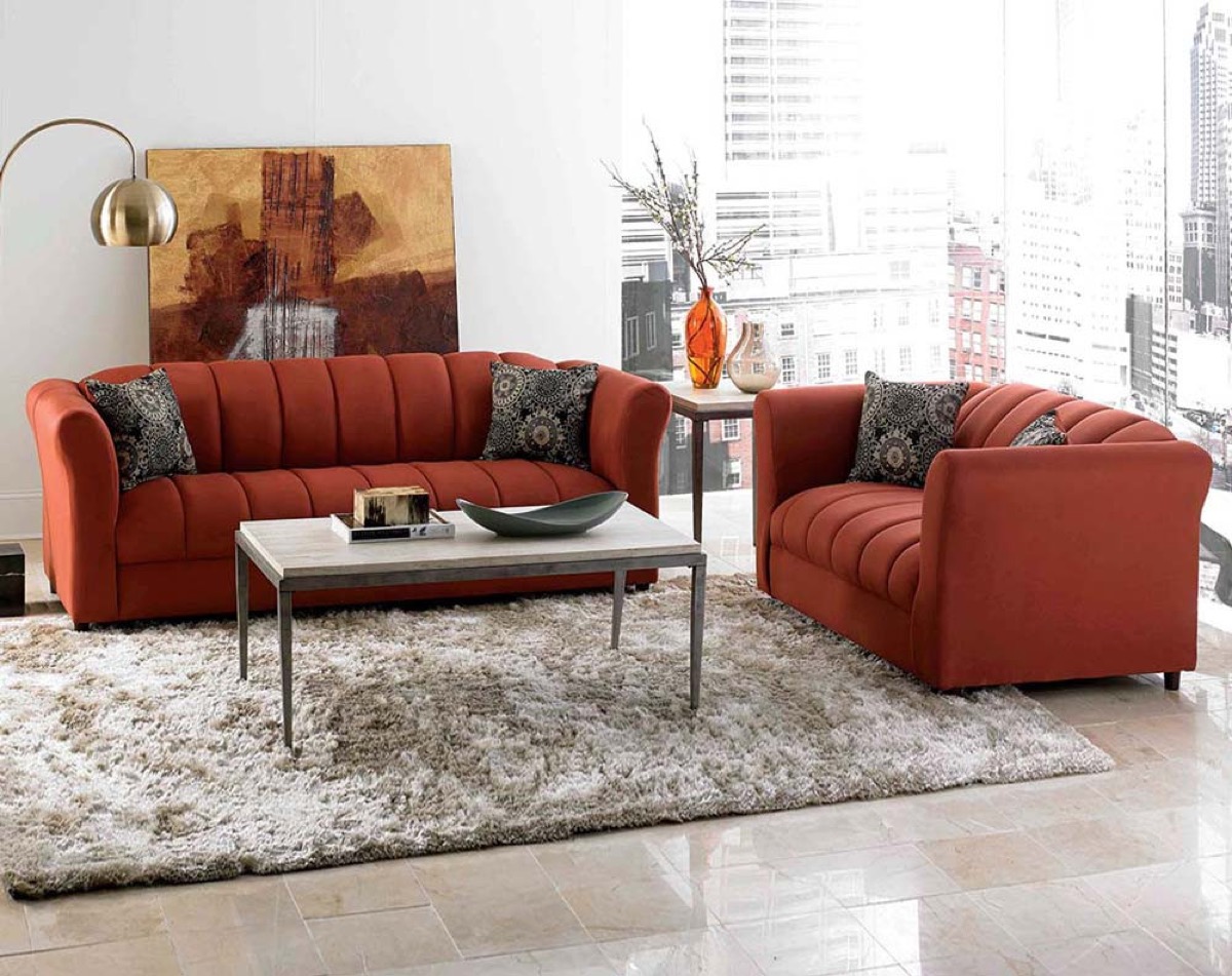 A Red Sofa and Loveseat Set from American Freight {Save Money on Furniture}