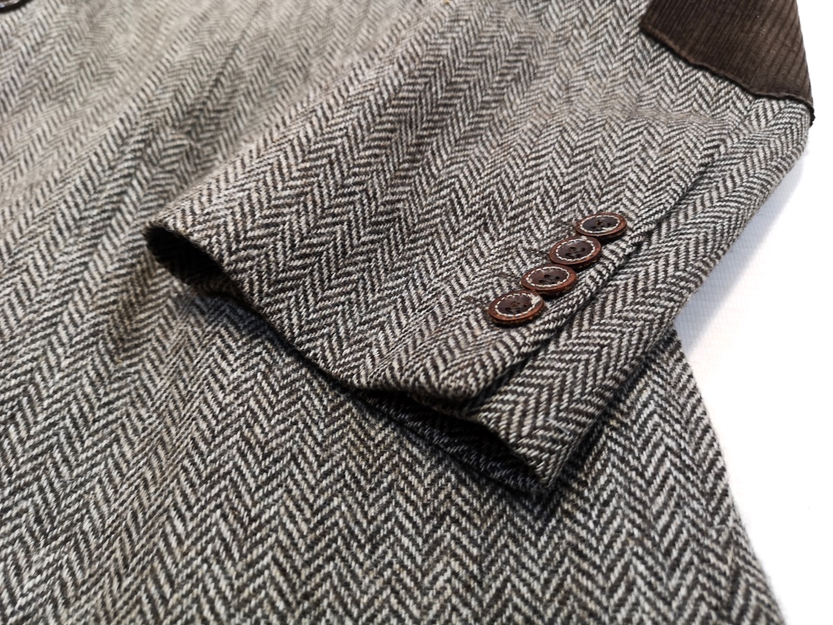 jacket, blazer, Light grey woolen or tweed fabric for grunge background - Image