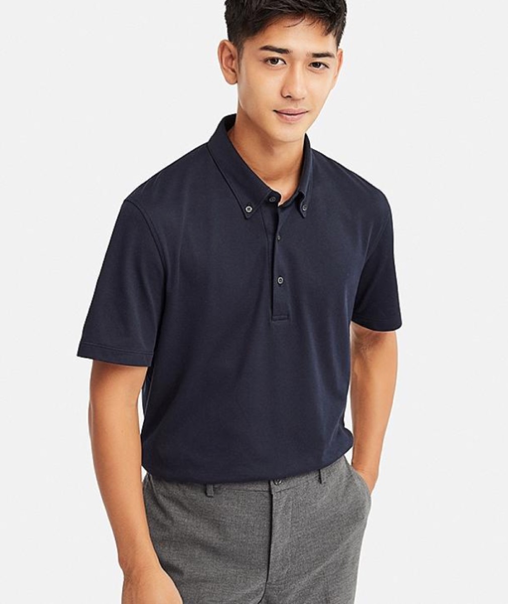 uniqlo navy golf shirt