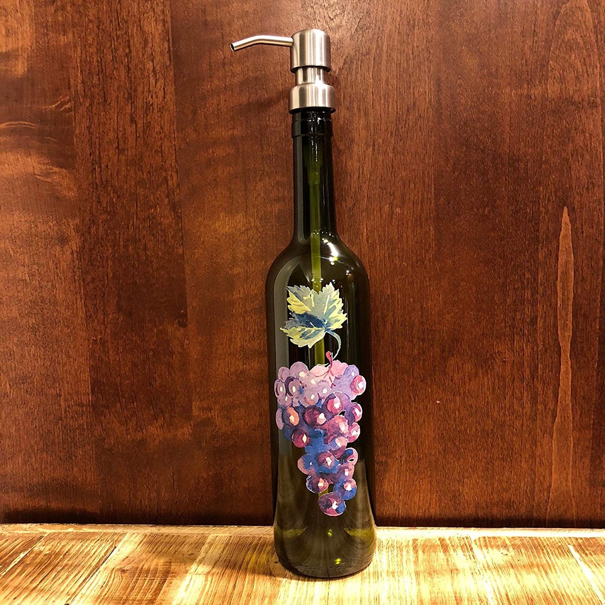 A Handmade Wine Bottle Soap Dispenser {Handmade Items From Amazon}
