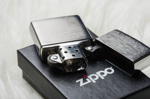 Zippo lighter on box