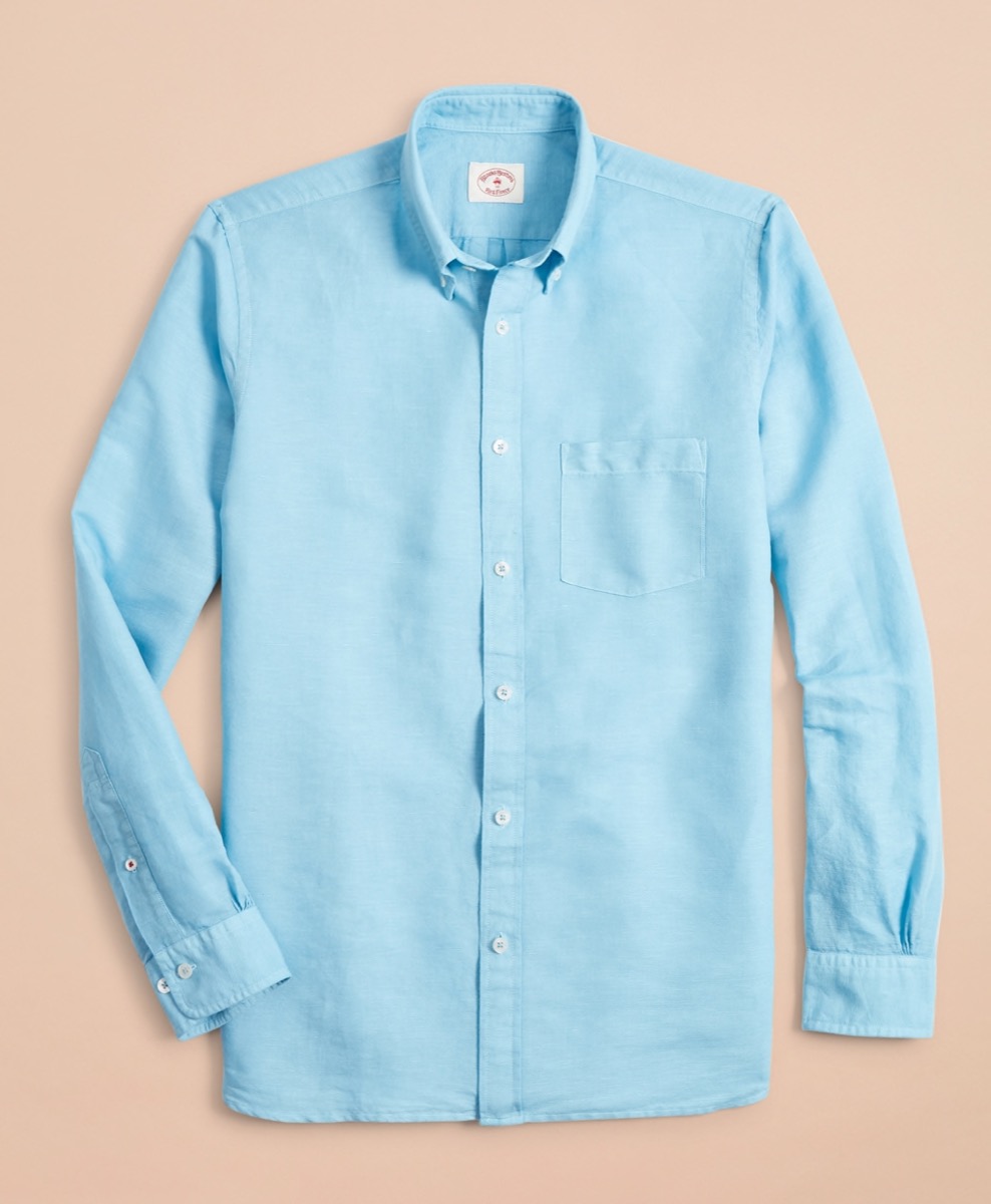 product photo, brooks brothers linen blend sport shirt