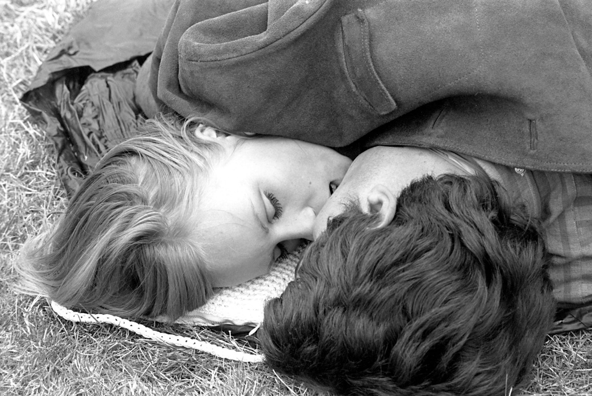 Sixties Couple Kissing in a Park {Dating 50 Years Ago}