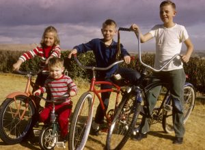 1960s kids on bikes