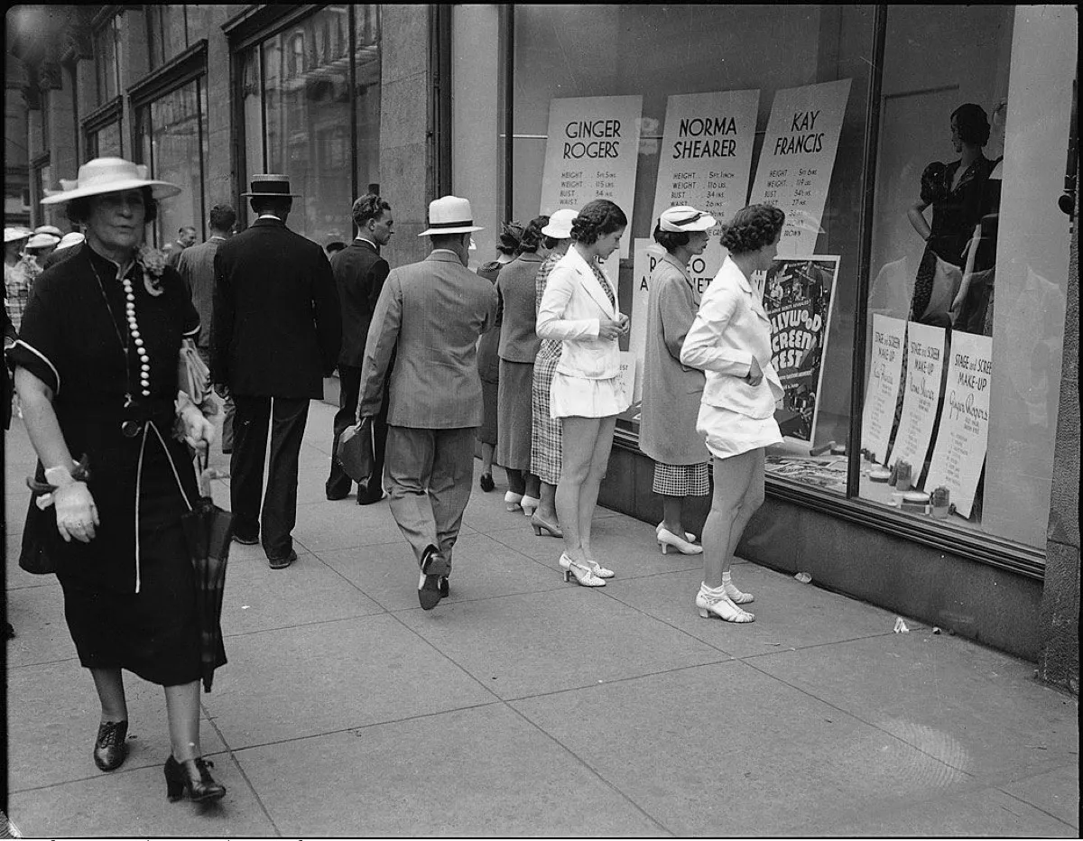 Women Window Shopping in the 1960s