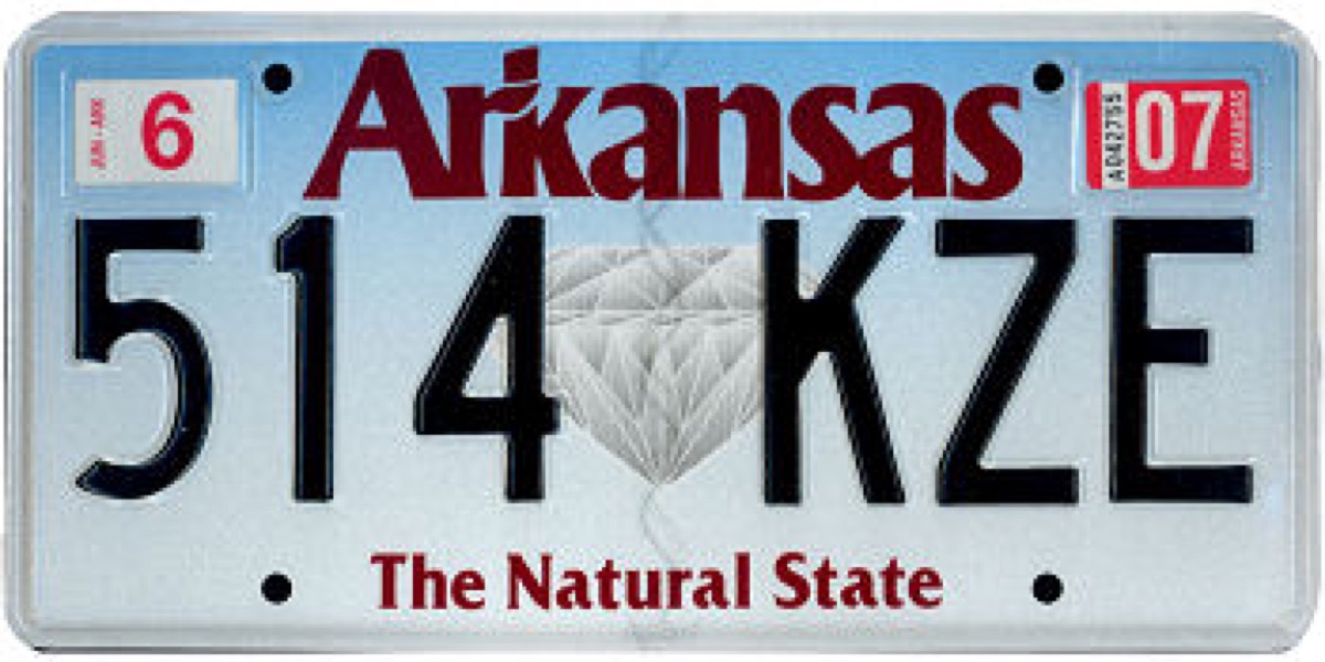 arkansas state license plate
