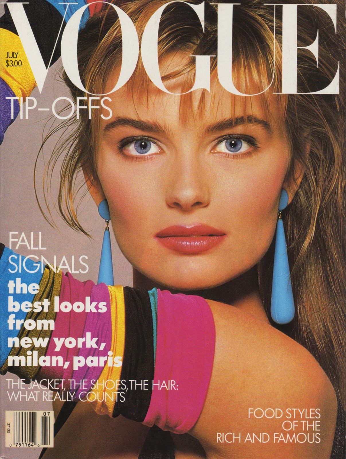the 1987 cover of vogue with neon covers, 1980s fashion