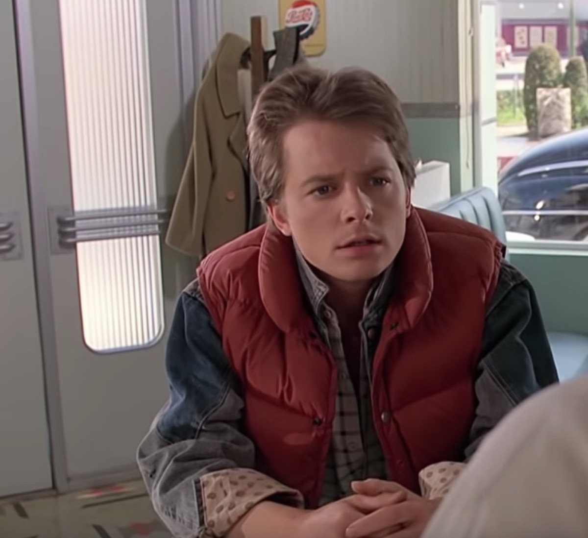Back to the Future Michael J. Fox red vest cool 1980s style