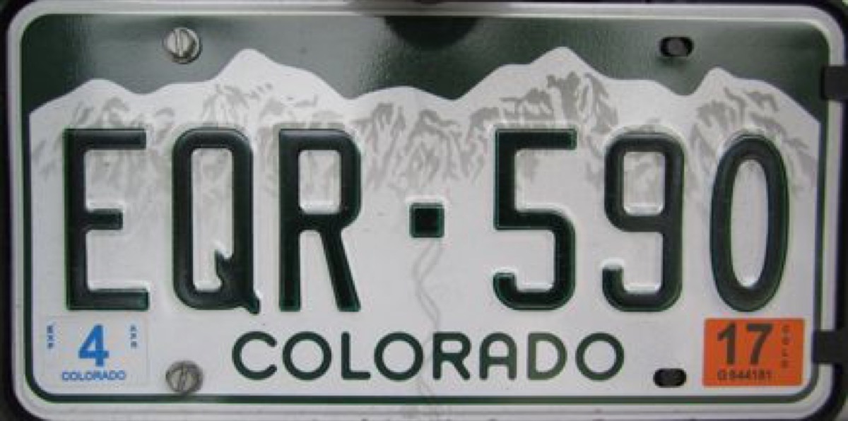 colorado state license plate
