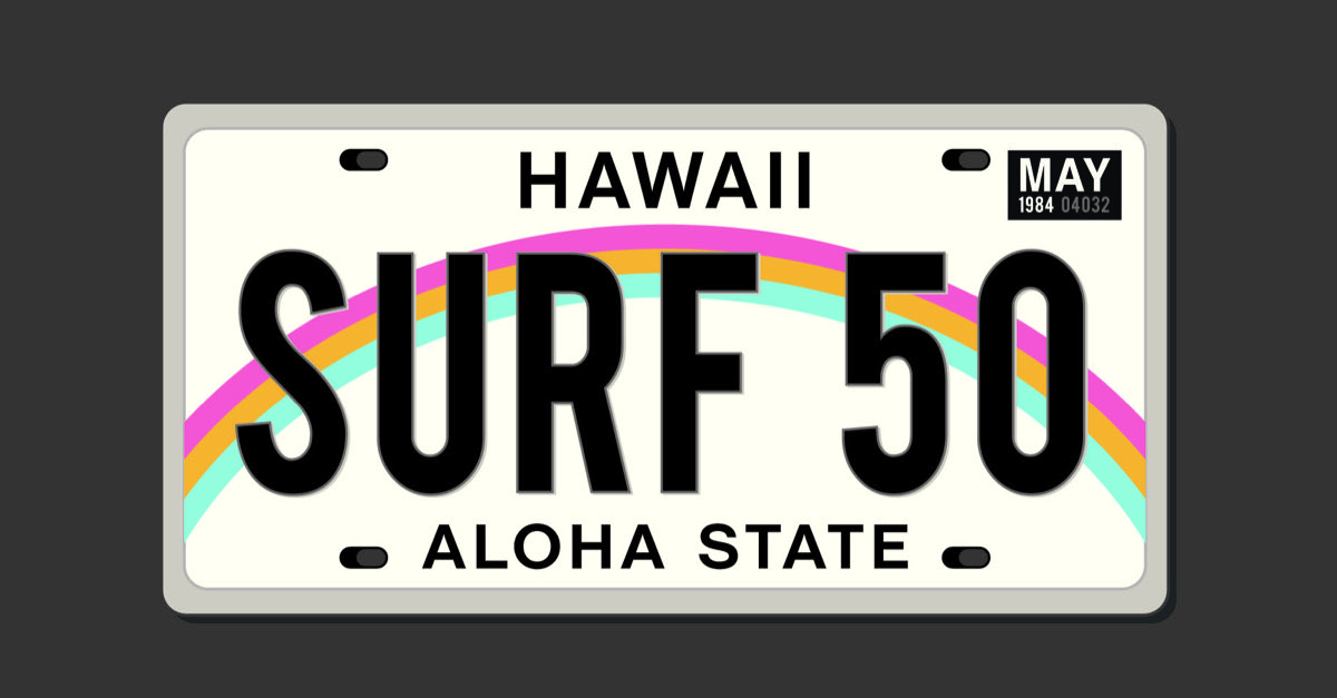 hawaii state license plate