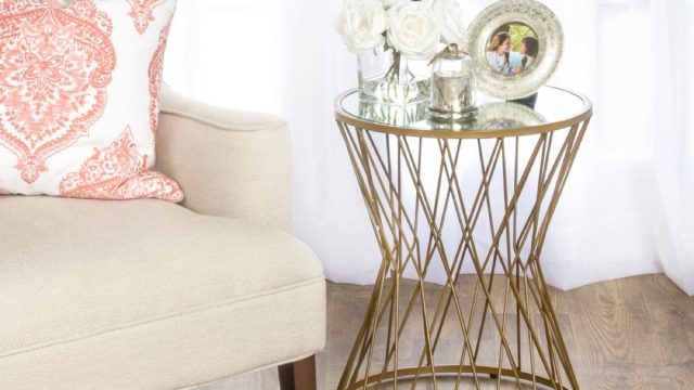 Gold Hourglass Accent Table Home Depot