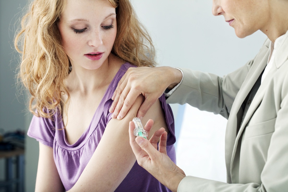Woman Getting an HPV Vaccine, skin cancer facts